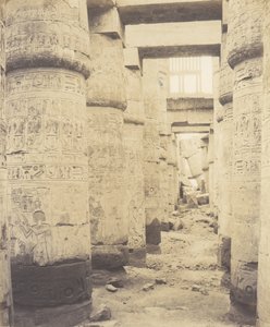 Karnak Theben, Palace - Hypostyle Hall - Vindue og hovedstæder i ..., 1851-52, trykt 1853-54. af Félix Teynard