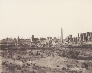 Karnak Theben, Generelt syn på ruinerne taget fra nordøst, i V, 1851-52, trykt 1853-54. af Félix Teynard