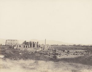 Karnak Theben, Generelt syn på ruinerne taget fra sydøst, i T, 1851-52, trykt 1853-54. af Félix Teynard