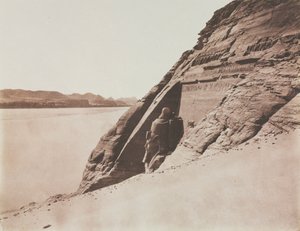 Store Speos - Udsigt taget fra Sandskrænten (Temple of Ramesses II), Abu Simbel af Félix Teynard