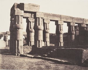 Louksor Theben, senere byggeri - Gallerier - Paralleller, 1851-52. af Félix Teynard