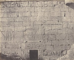 Medinet-Abou Theben, Constructions Posteriores - Fragment de Sculpt..., 1851-52, trykt 1853-54. af Félix Teynard