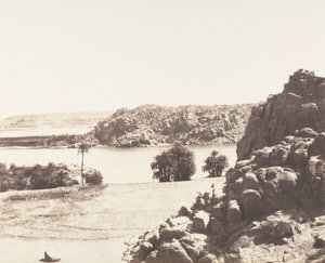 Tâfah, Granitklipper på Nilens bredder, 1851-52, trykt 1853-54. af Félix Teynard