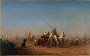 Karavane på vej til Mekka, mellem 1880 og 1885 (olie på lærred) af Félix Ziem