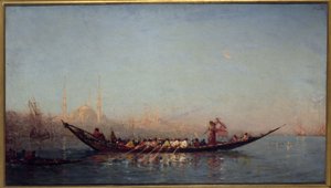 Konstantinopel, sultanens caïque, mellem 1880 og 1890 (olie på lærred) af Félix Ziem