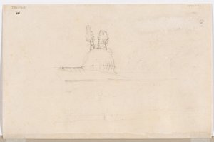 Skitse til pavillon nær en moske (verso) af Félix Ziem