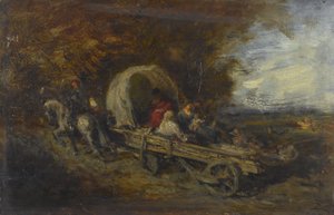 Vognen, mellem 1843 og 1844 (olie på træ) af Félix Ziem