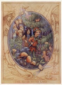 Never Never Land (farvelitografi) af Flora White