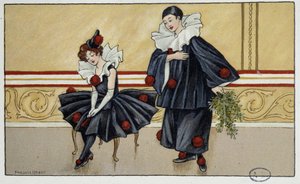 Pjerrot og Colombine - dess. af Florence Hardy, deb. 20. århundrede