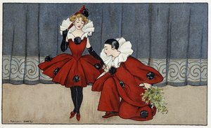 Pjerrot og Colombine - dess. af Florence Hardy, deb. 20. århundrede