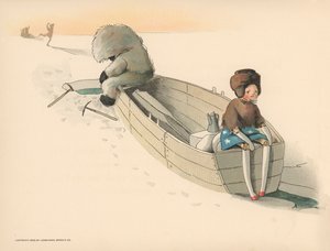 Illustration til The Golliwoggs Polar Adventures af Florence K. Upton