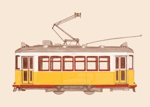 Lissabon - Sporvogn, 2020 (blyant, digital)