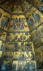 Mosaik på det hvælvede loft i St Johns Baptistry, Firenze (mosaik) af Florentine School