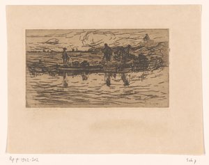 Landskab med to figurer ved vandet I tørven (original titel) af Floris Verster