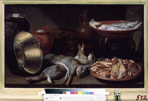 Stilleben med harer. Maleri af Floris van Schooten (ca. 1590-efter 1655). Olie på lærred