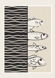 Grafisk afbildning af en svømmende fisk af Flow Line