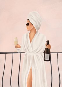 Luksusmorgen med champagne på altanen af Flow Line