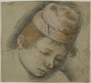 Ungdomschef i en lyserød kasket af Follower of Jacopo Bassano