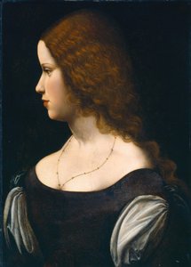 Portræt af en ung dame af Follower of Leonardo da Vinci