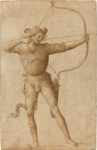 Bueskytte tegner en bue af Follower of Pietro Perugino