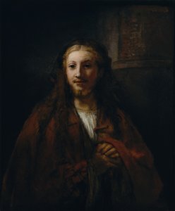 Kristus med en stav. af Follower of Rembrandt