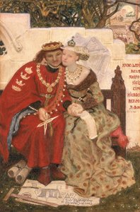 King Renes bryllupsrejse (wc på papir) af Ford Madox Brown