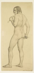 Mand - Akademisk nøgenstudie i skikkelse af en billedhugger af Ford Madox Brown