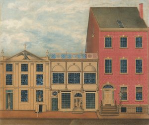The Shop and Warehouse of Duncan Phyfe, 168-172 Fulton Street, New York City, ca. 1816. af Formerly attributed to John Rubens Smith