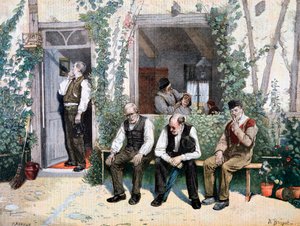 Hos Barberne, 1895 af Fortuné Méaulle