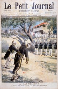 Henrettelse ved skydning i Tananarive, Antananarivo, Madagaskar, 1896 af Fortuné Méaulle