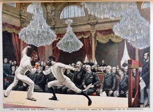 Fægtning foran republikkens præsident, Palais de lÉlysée, 1895