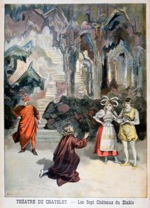Opførelse af Djævelens syv slotte, Theatre du Chatelet, Paris, 1896 af Fortuné Méaulle