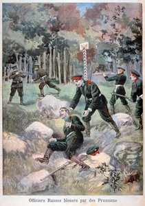 Russisk officer såret af preusserne, russisk grænse, 1898 af Fortuné Méaulle