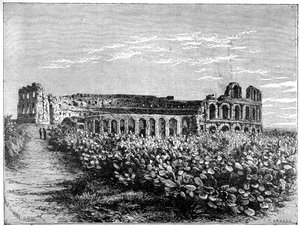Amfiteatret i El Jemm, c1890. af Fortuné Méaulle