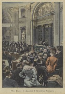 En receptionssession på Academie Francaise, Paris af Fortune Louis Meaulle
