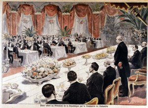 Middag tilbudt republikkens præsident Felix Faure af handel og industri, "" Le petit journal"" 24. oktober af Fortune Louis Meaulle