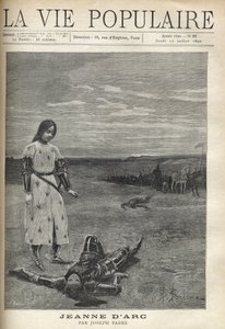 Foran troppen af bevæbnede riddere, Jeanne d