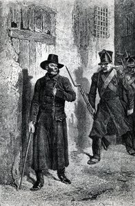 Javert jagter Valjean, illustration fra 