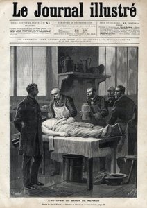 Obduktionen af baron Jacques de Reinach (1840-1892) i 1892 - gravering af Meaulle i "The Illustrous Journal" fra 1892