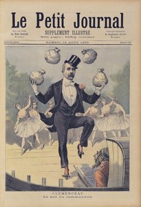 Georges Clemenceau (1841-1929) jonglerer med poser med engelske penge, fra 