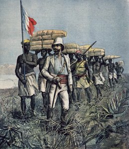 Løjtnant Mizon (1853-99) på sin mission i 1892 om at udforske River Benue-området i Nigeria, fra 