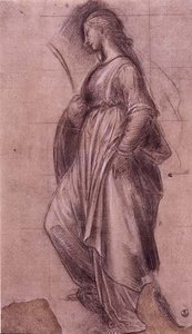 Studie af St. Catherine af Alexandria (kridt med gouache på papir) af Fra Bartolomeo