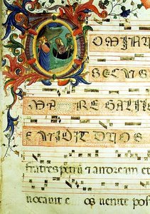 Ms 558 f.9r Historikeret initial 