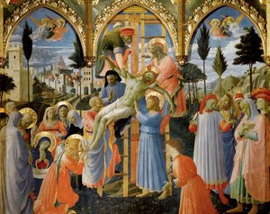 Nedstigningen fra korset ... (tempera på træ) af Fra (c.1387-1455) Angelico
