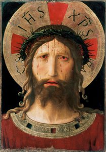 Head of Christ Crown of Thorns (Detrempe på træ, 1450)