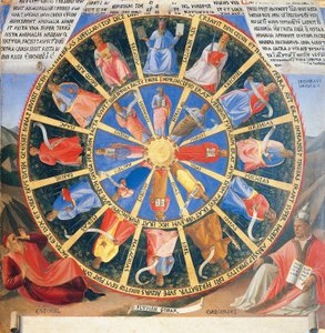 Indsats, der forestiller det mystiske hjul med figurer af profeter og evangelister, panel fra Armadio degli Argenti (sølvkiste) med Jesu liv
