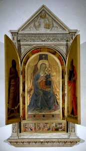 Liniers altertavle (åben): Jomfru og barn. (Maler på træ af Fra  Angelico