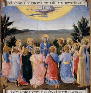 Himmelfarten. Life of Christ, Garderobe af sølv. (Tempera på træ
