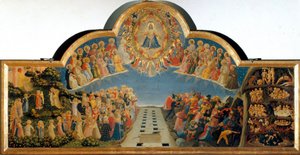 The Last Judgment Detrempe on wood af Guido di Pietro (eller Fra Giovanni da Fiesole) dit Fra Angelico or il Beato (1400-1455). Størrelse 105x210 cm Museum of San Marco. Firenze