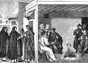 Alibgensisk kætteri. St. Dominic giver en bog, der bekender sig til den 